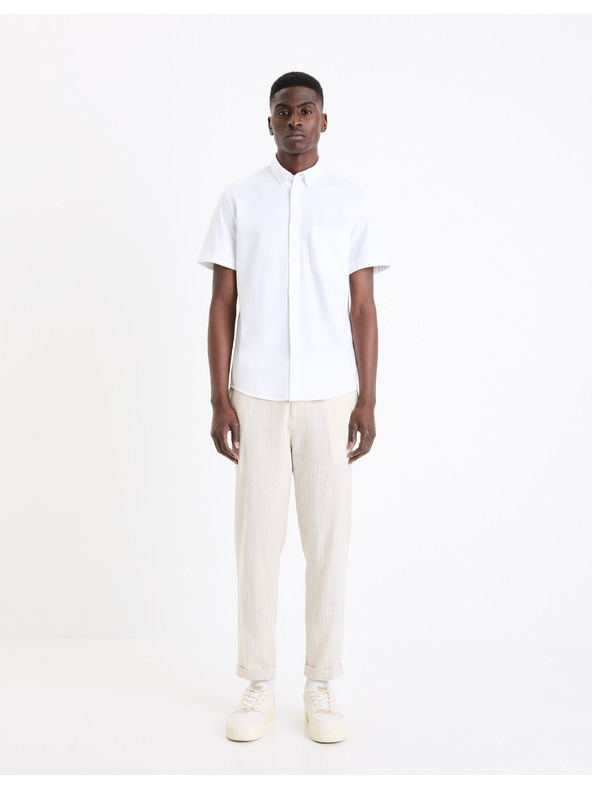 Celio Bela moška majica s kratkimi rokavi Celio Barik