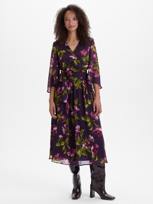 Orsay Vijolična ženska preklopna bluza s cvetličnim vzorcem ORSAY