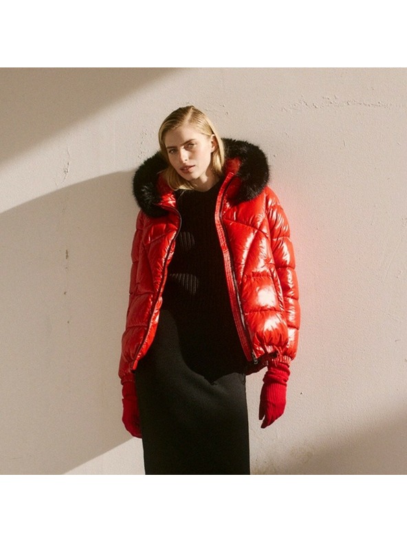 Geox Rdeča ženska perjena jakna Geox Backsie