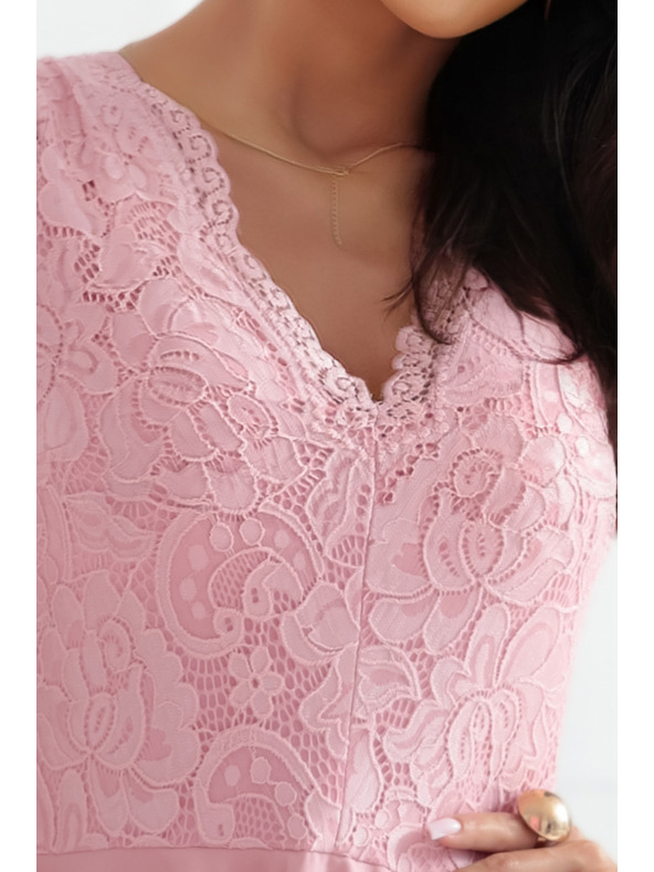 numoco PATRICIA ekskluzivne šaty z čipko - roza