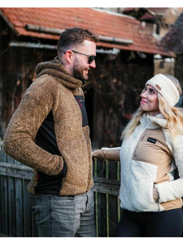 Kilpi Moška kosmatena flis jopica s kapuco Kilpi NORKA-M Rjava