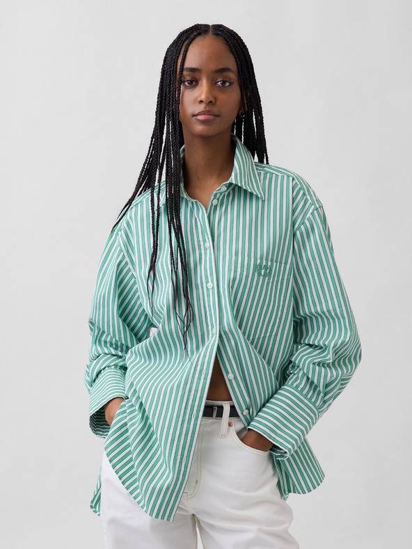 GAP Oversize poplin srajca z logotipom Big Shirt GAP