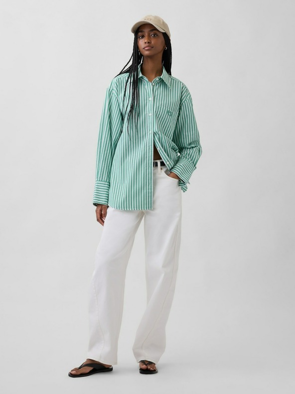 GAP Oversize poplin srajca z logotipom Big Shirt GAP
