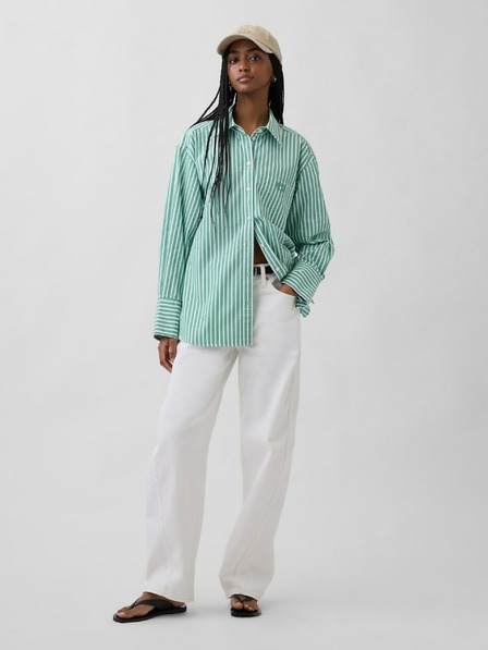 GAP Oversize poplin srajca z logotipom Big Shirt GAP
