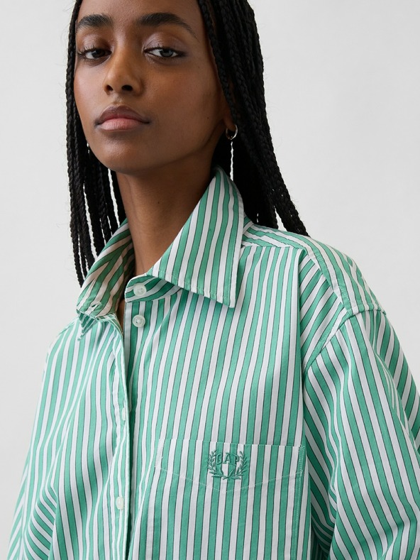 GAP Oversize poplin srajca z logotipom Big Shirt GAP