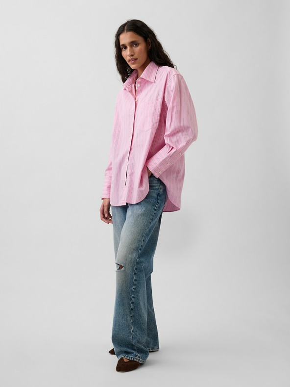 GAP Oversize poplin srajca z logotipom Big Shirt GAP