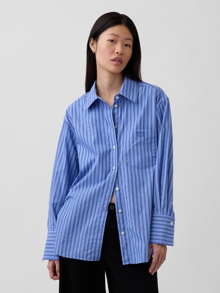 GAP Oversize poplin srajca z logotipom Big Shirt GAP