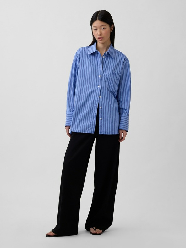 GAP Oversize poplin srajca z logotipom Big Shirt GAP