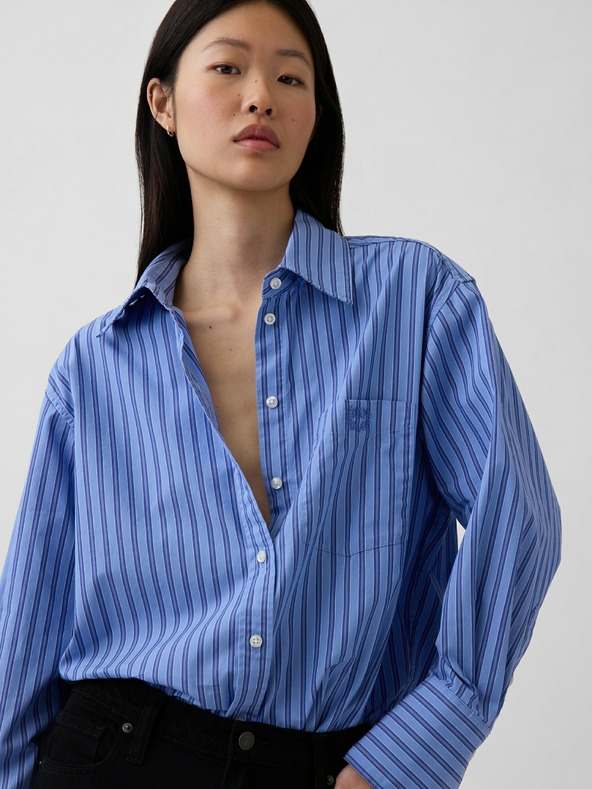 GAP Oversize poplin srajca z logotipom Big Shirt GAP