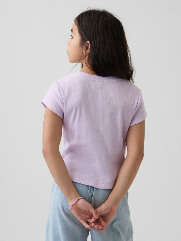 GAP Otroška rebrasta majica z logotipom GAP