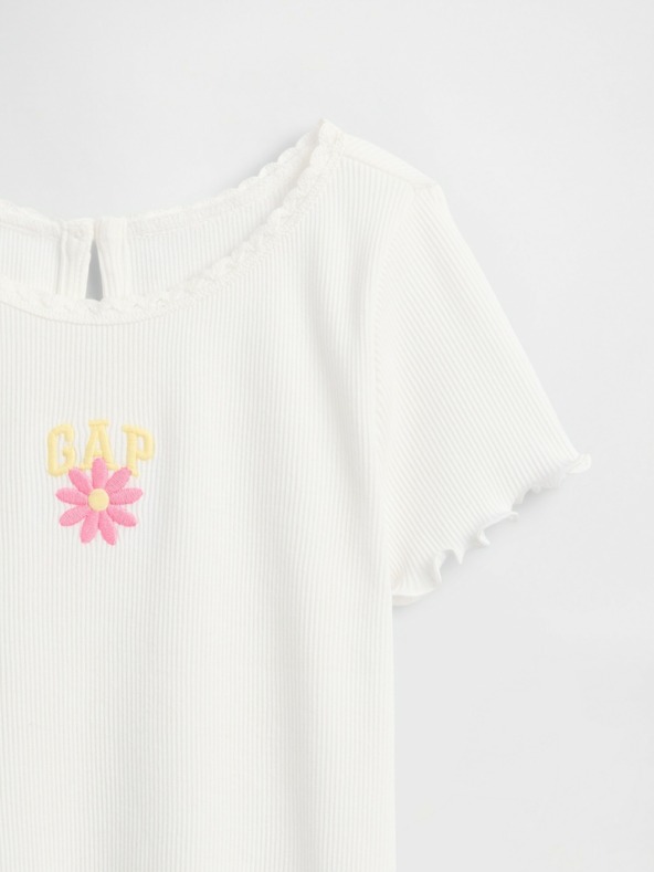 GAP Otroška rebrasta majica z logotipom GAP