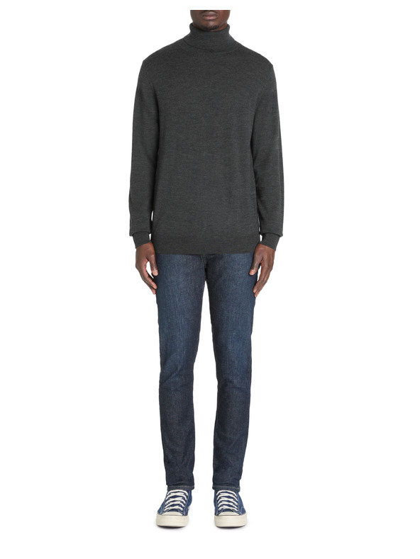 Celio Temno siv moški osnovni pulover z rolojem Celio Menos