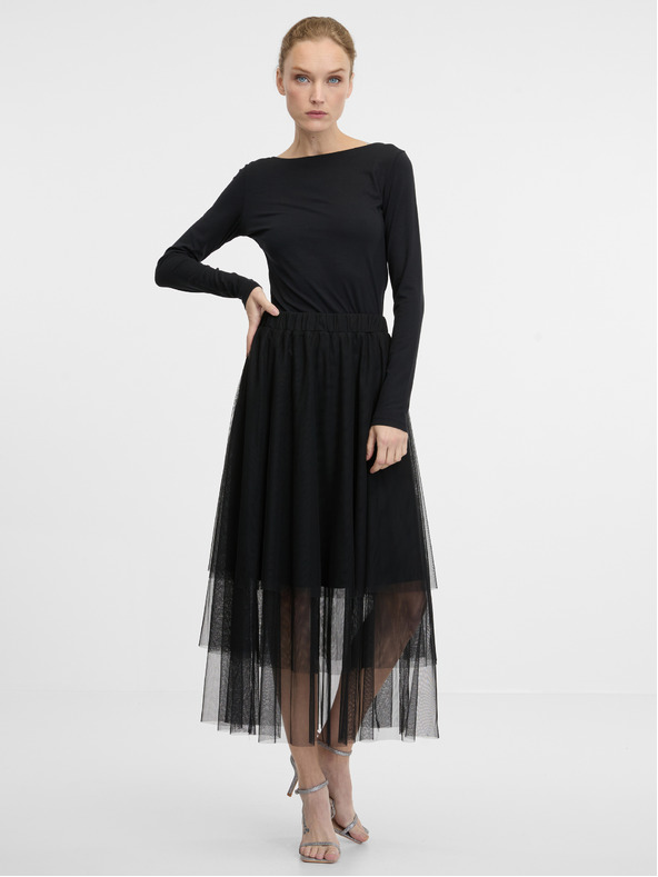 Orsay Črna ženska majica z dolgimi rokavi ORSAY