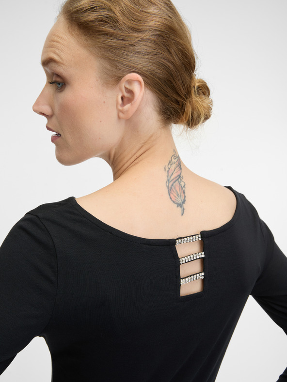 Orsay Črna ženska majica z dolgimi rokavi ORSAY