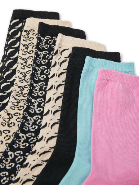 Orsay Komplet sedmih parov ženskih nogavic v bež in črni barvi ORSAY