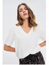 Moodo Beli top z V-izrezom Moodo