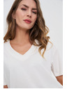 Moodo Beli top z V-izrezom Moodo