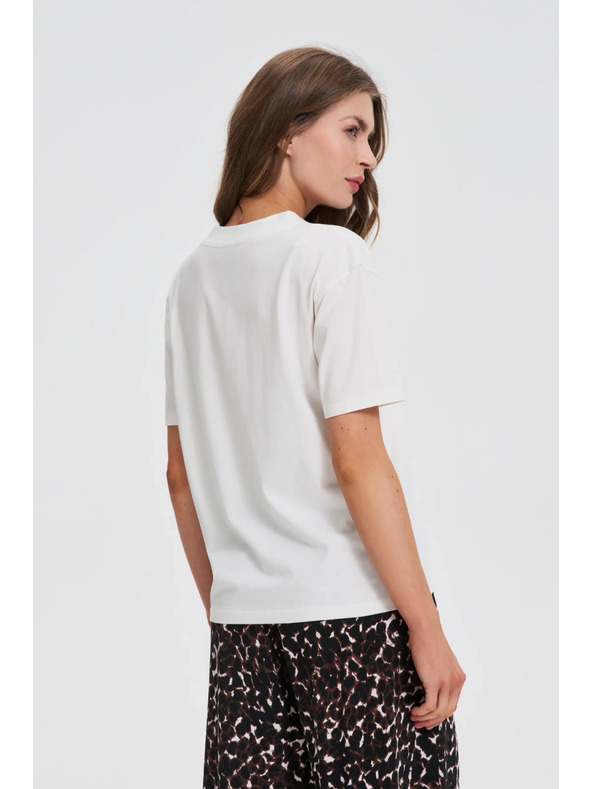 Moodo Beli top z V-izrezom Moodo