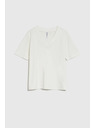 Moodo Beli top z V-izrezom Moodo