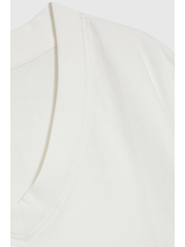 Moodo Beli top z V-izrezom Moodo