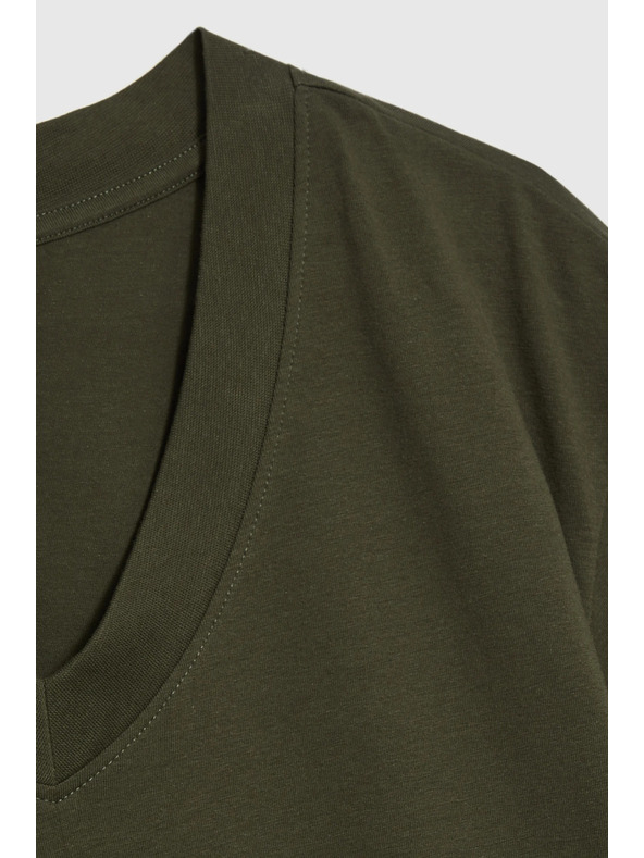 Moodo Kaki top z V-izrezom Moodo