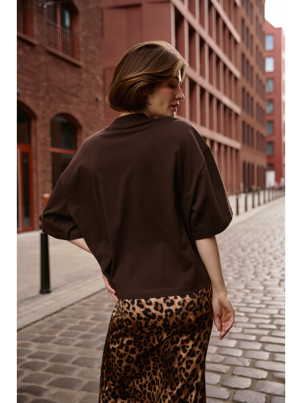 Moodo Rjavi ohlapni top Moodo