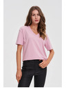 Moodo Rožnati top z V-izrezom Moodo