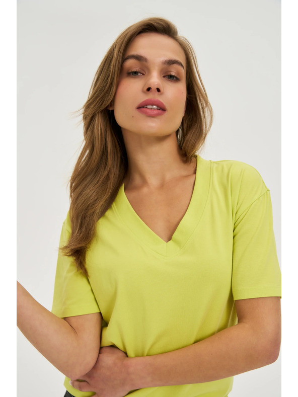 Moodo Rumeni top z V-izrezom Moodo