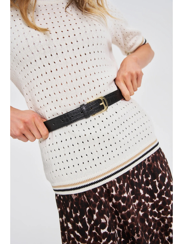 Moodo Pas z živalskim vzorcem črne barve Moodo