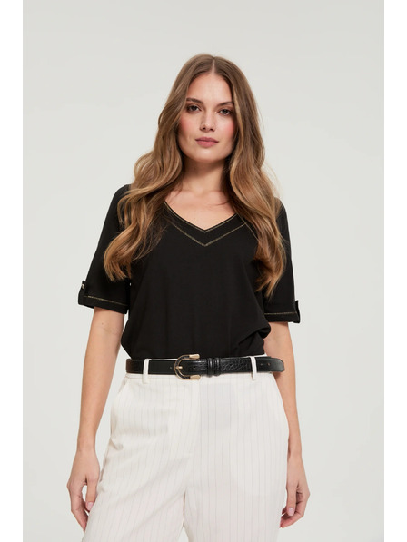 Moodo Pas z okrasno sponko črne barve Moodo