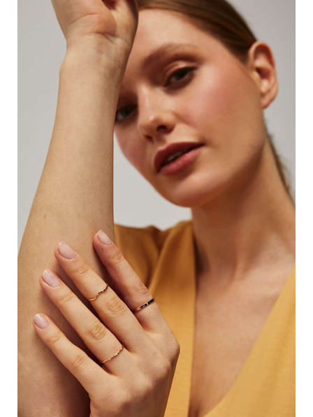 Moodo Komplet nežnih prstanov v zlati barvi Moodo