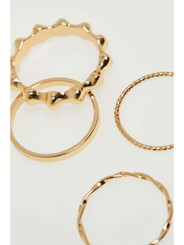 Moodo Komplet nežnih prstanov v zlati barvi Moodo