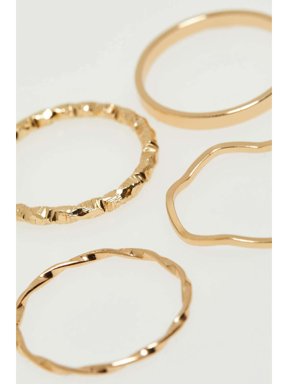 Moodo Komplet nežnih prstanov v zlati barvi Moodo