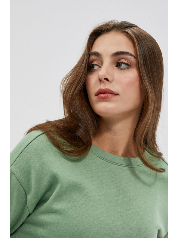 Moodo Bluza z izrezom na hrbtu olivna Moodo