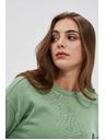 Moodo Bluza z izrezom na hrbtu olivna Moodo