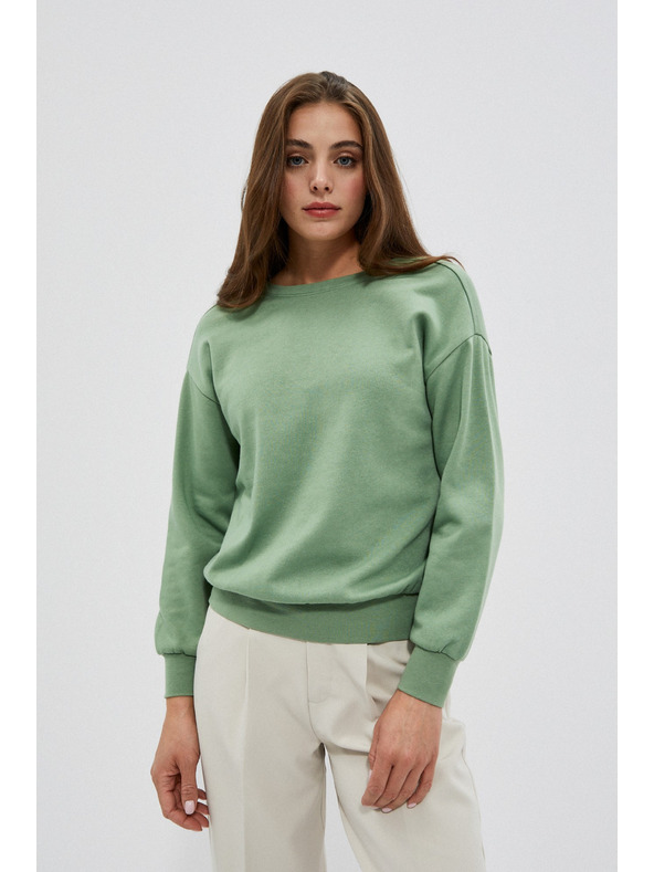 Moodo Bluza z izrezom na hrbtu olivna Moodo