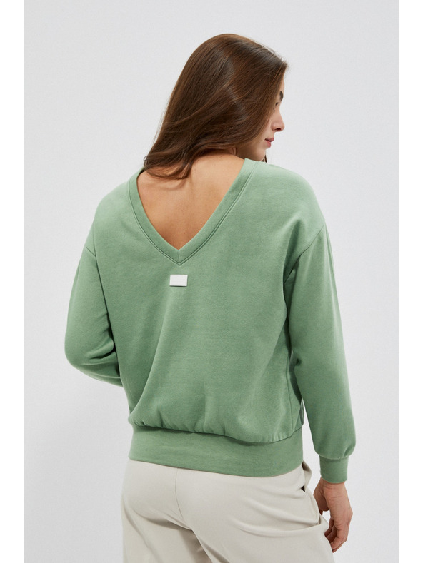 Moodo Bluza z izrezom na hrbtu olivna Moodo