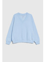 Moodo Bluza z V-izrezom svetlo modra Moodo