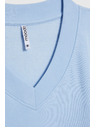 Moodo Bluza z V-izrezom svetlo modra Moodo