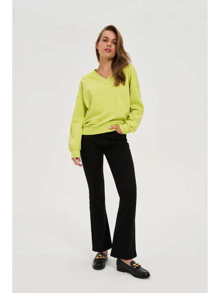 Moodo Bluza z V-izrezom limeta zelena Moodo