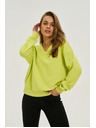 Moodo Bluza z V-izrezom limeta zelena Moodo