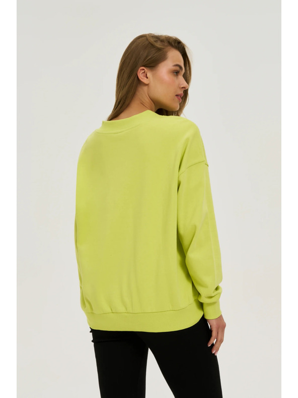 Moodo Bluza z V-izrezom limeta zelena Moodo