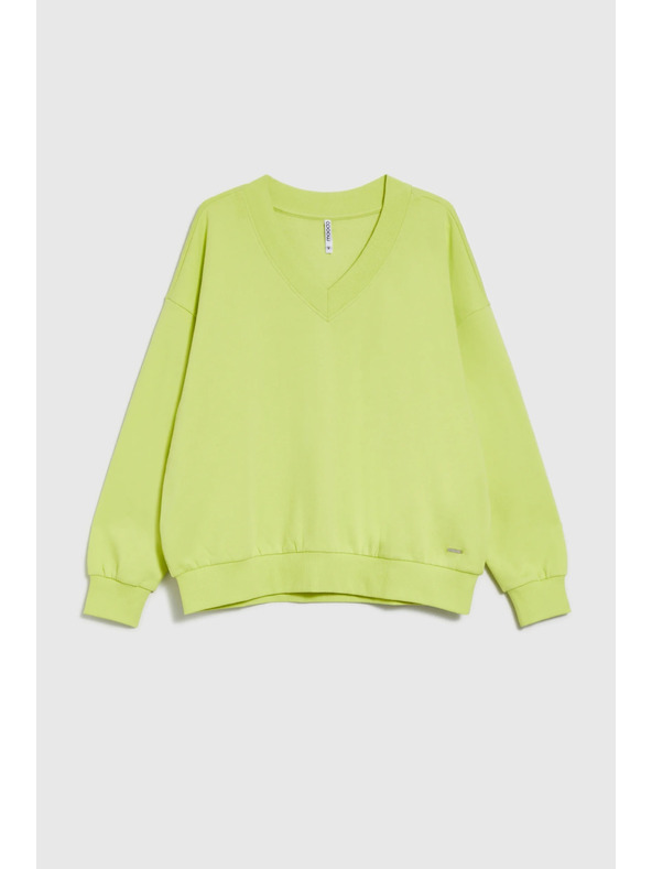 Moodo Bluza z V-izrezom limeta zelena Moodo