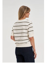 Moodo Bluza v črtah s kratkimi rokavi ecru Moodo
