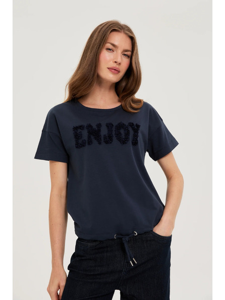 Moodo Dark Blue Short Sleeve Sweater Moodo