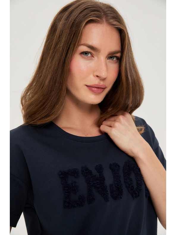 Moodo Pulover s kratkimi rokavi temno moder Moodo