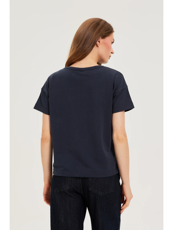 Moodo Pulover s kratkimi rokavi temno moder Moodo