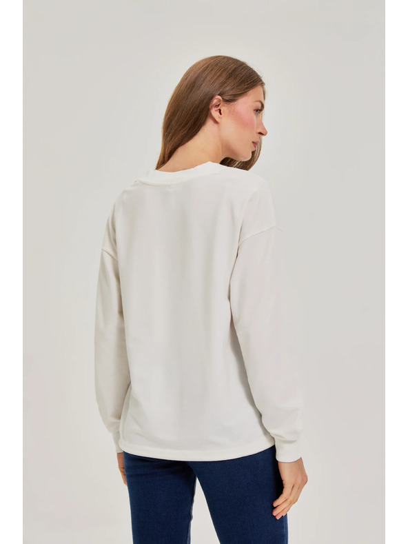 Moodo Pulover s potiskom bel Moodo