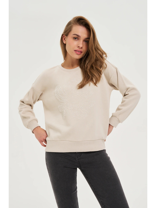 Moodo Bluza z aplikacijo bež Moodo