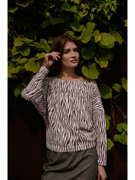 Moodo Bluza z živalskim motivom bež Moodo